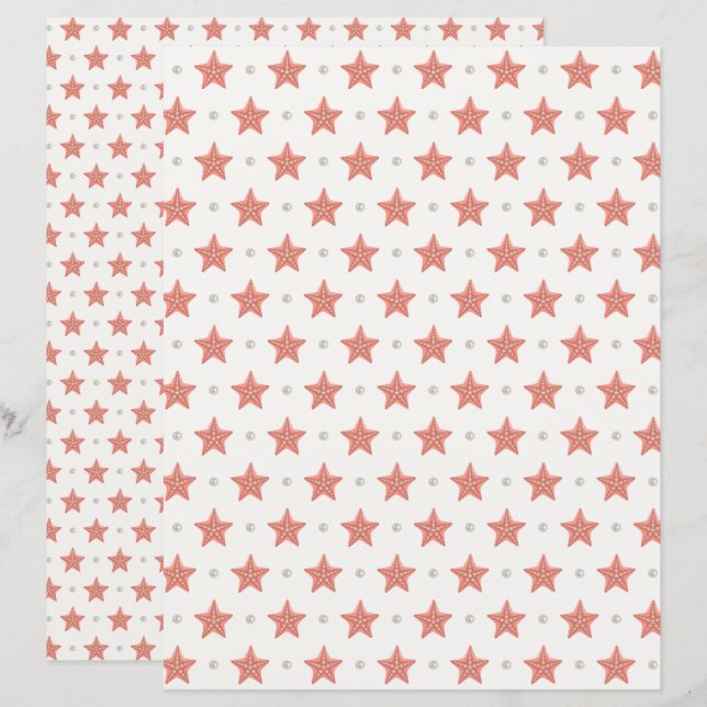 Papel de Escrapão de Fécula de Natal Costeira (Frente/Verso)