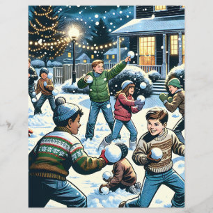 Papel De Escrapão De Luta Contra A Neve Dupla