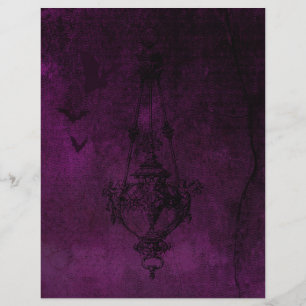 Papel de Escrapão Gótico Roxo e Preto