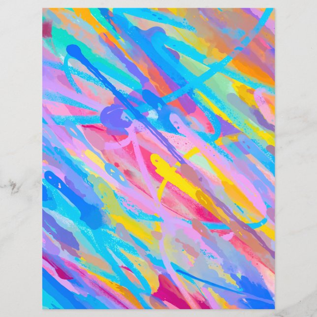 Papel de Escrapbook em Cascata Vibrante (Frente)