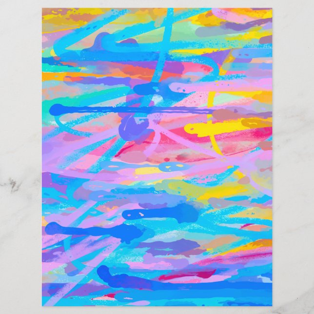 Papel de Escrapbook em Cascata Vibrante (Frente)