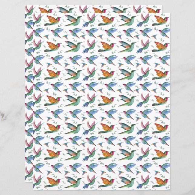 Papel de Escrapbook para Aves Humanas (Frente/Verso)
