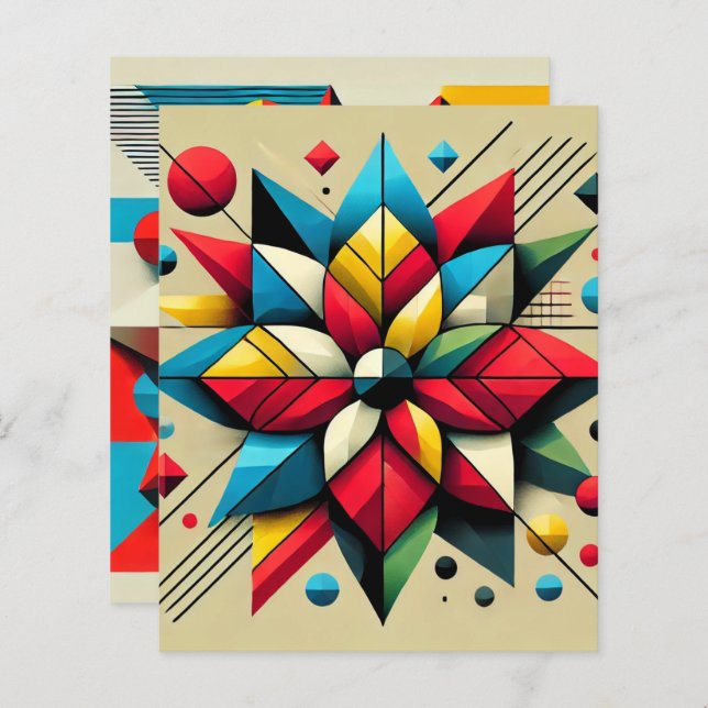 Papel de Escrapbook para Poinsettia de Arte abstra (Frente/Verso)