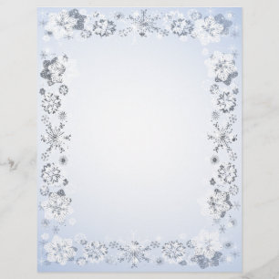 Papel de escrita sem linhas com bordas de flocos d