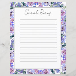 Papel de Escritório com Monograma Floral Elegante