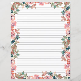 Papel de Escritório com Monograma Floral Elegante