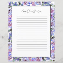 Papel de Escritório com Monograma Floral Elegante