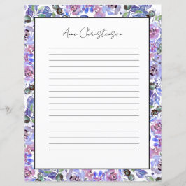Papel de Escritório com Monograma Floral Elegante