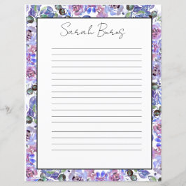 Papel de Escritório com Monograma Floral Elegante
