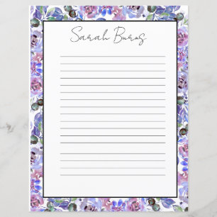 Papel de Escritório com Monograma Floral Elegante