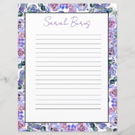Papel de Escritório com Monograma Floral Elegante