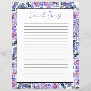 Papel de Escritório com Monograma Floral Elegante
