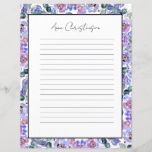 Papel de Escritório com Monograma Floral Elegante