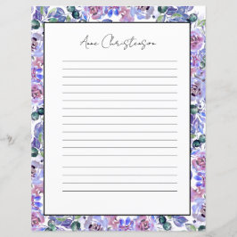 Papel de Escritório com Monograma Floral Elegante