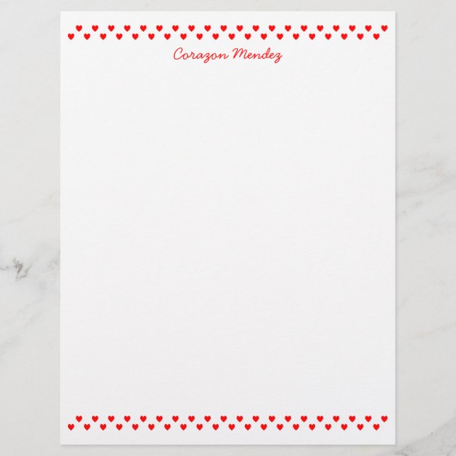 Papel de Escritório Corações Vermelhos Pequenos De (Frente)