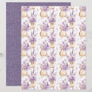 Papel de Folha de Diário Lavanda Antiga