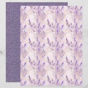 Papel de Folha de Diário Lavanda Vintage