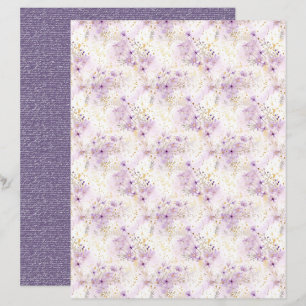 Papel de Folha de Diário Lavanda Vintage