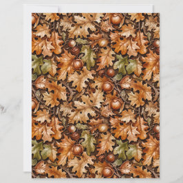 Papel de Folhagem Densa de Outono de Bolotas e Fol