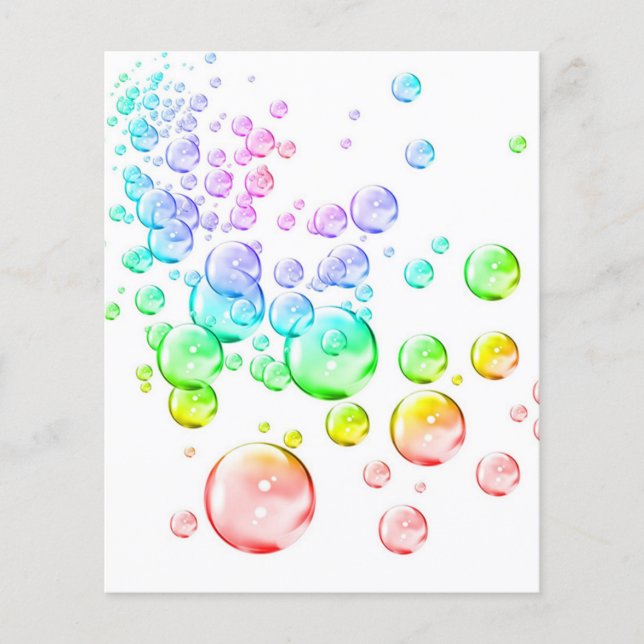 Papel de fundo de scrapbook com bolhas coloridas (Frente)