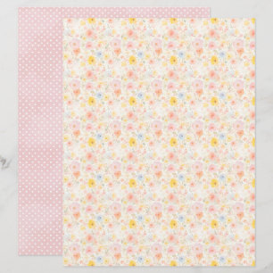 Papel de Fundo Floral de Páscoa Vintage para Álbum