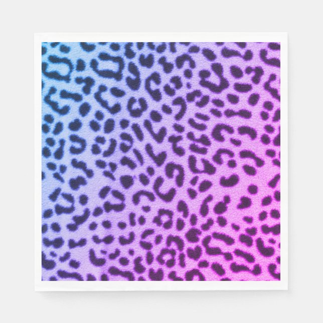 Papel de guardanapo azul/púrpura de leopardo (Frente)