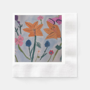 Papel de guardanapo de lírios laranja