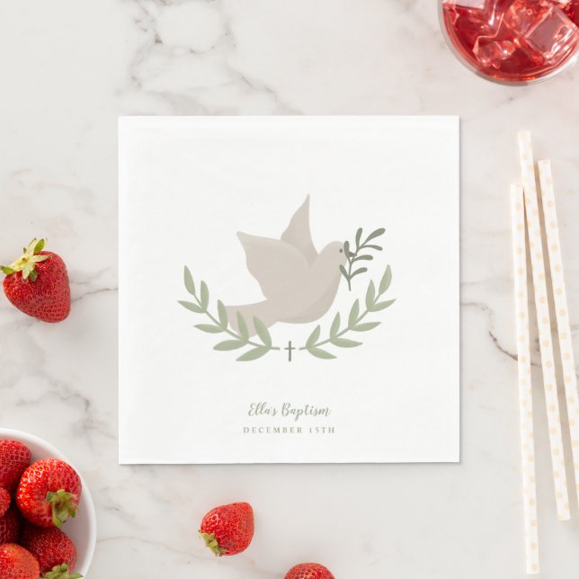 Papel de Guardanapo Personalizado para Batismo Uni (Insitu)