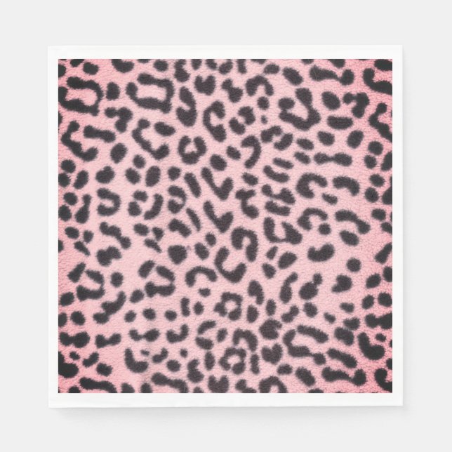 Papel de guardanapo rosa para leopardo (Frente)
