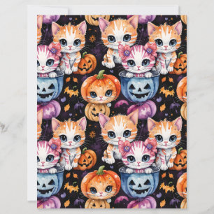 Papel de Halloween de Gatinho Fofo para Doces ou T