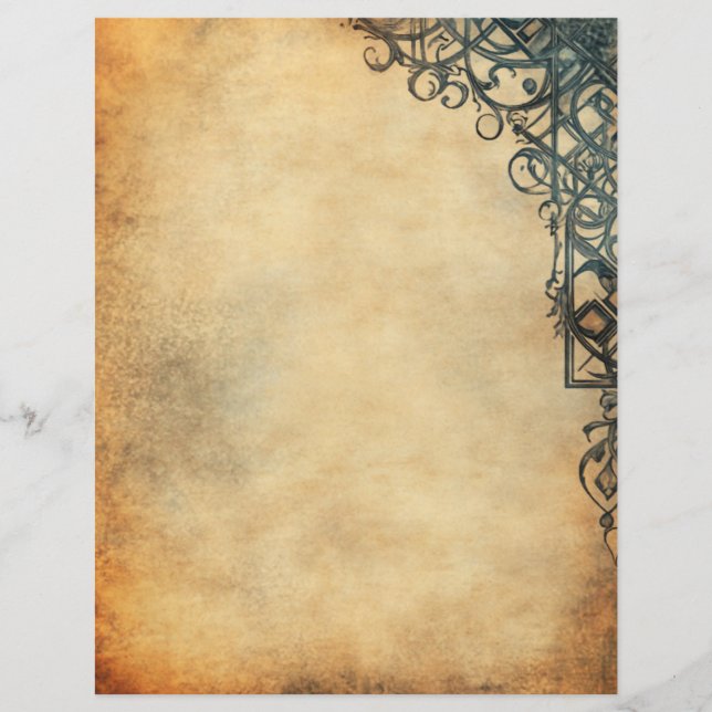 Papel de Impressão de Vintagem Antiquada (Frente)