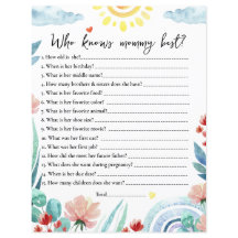 Papel de jogo Quem conhece melhor a mamãe?