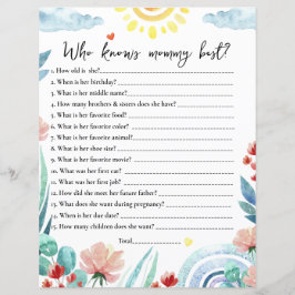 Papel de jogo Quem conhece melhor a mamãe?