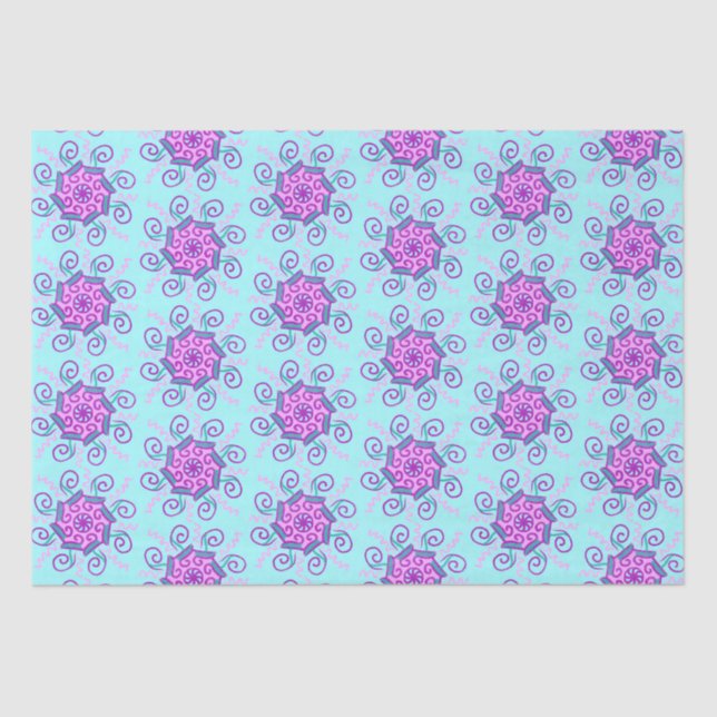 Papel de lenço cor-de-rosa e de menta (Frente )