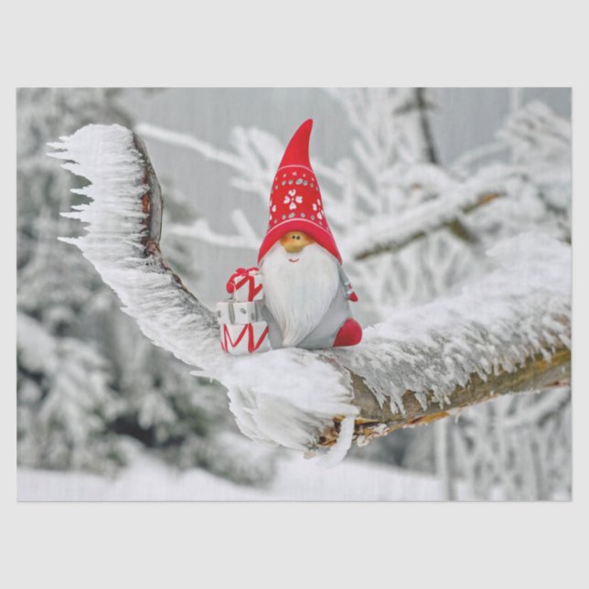 Papel de lenço do gnome da árvore papai noel (Frente )