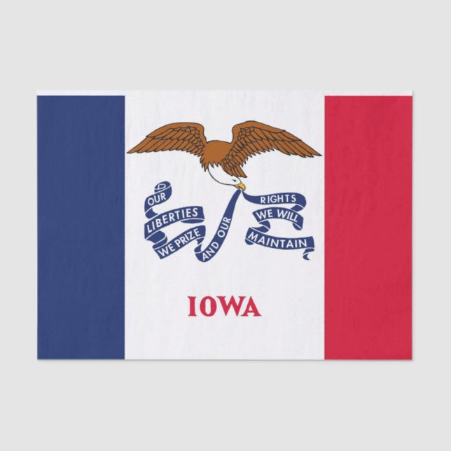 Papel de lenço Patriótico com pavilhão de Iowa (Frente )