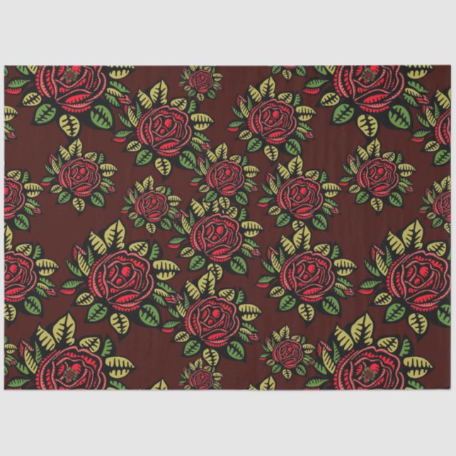 Papel de lenços de rosa vermelha (Frente )