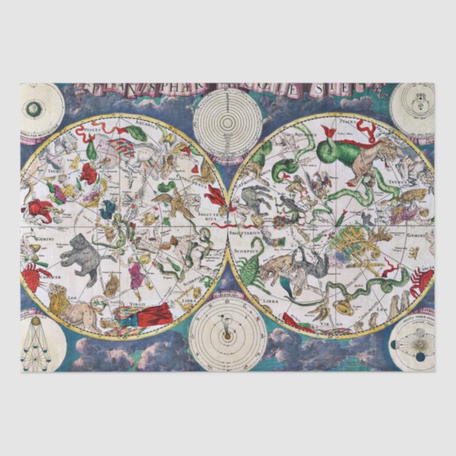 Papel de lenços para cartas estelares (Frente )