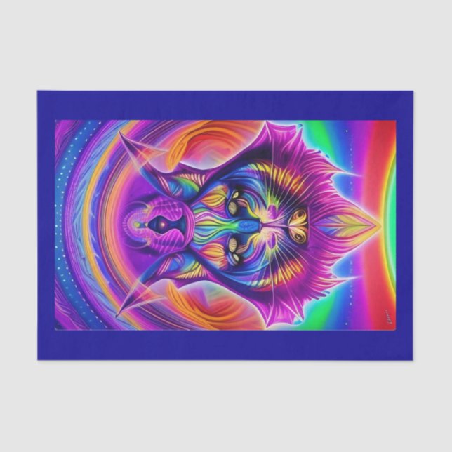 Papel de lenços para gatos místicos (Frente )