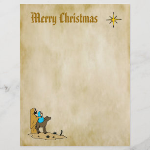 Papel de letra do Natal - estrela de Bethlehem