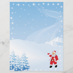 Papel de letra do Natal - ondulação do papai noe