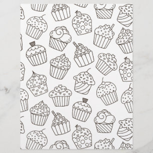 Papel de Lista de Cupcakes de Página de Coloraç
