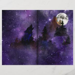 Papel de Livro Místico sobre a Floresta do Lobo e