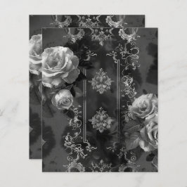 Papel de Maçã Floral de Grunge Preto