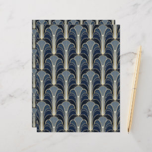 Papel de manchete para Deco de Arte Azul e Dourada