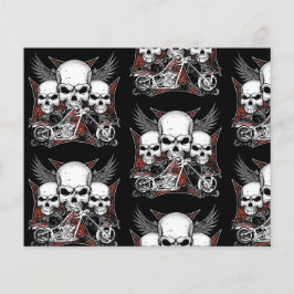 Papel De Maquinista De Motocicleta De Três Crânios