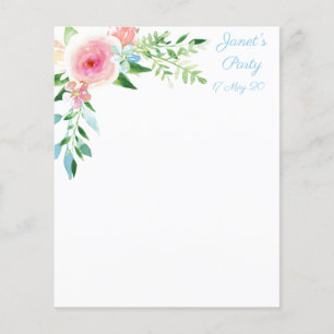 Papel De Marcação Floral De Aquarela