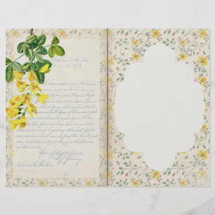 Papel De Marcador Floral Amarelo