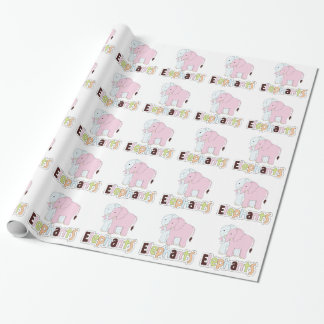 Papel de mola para presente de Pastel Elephants