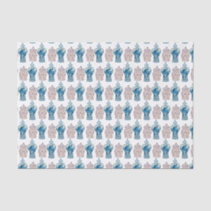 Papel de moldagem de gengibre azul pintado à mão